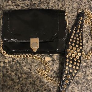 Rebecca Minkoff Black/Gold Patent leather bag